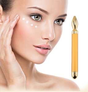 Outil de baguette de beauté de massage de lifting des yeux électrique en barre d'or 24 carats
