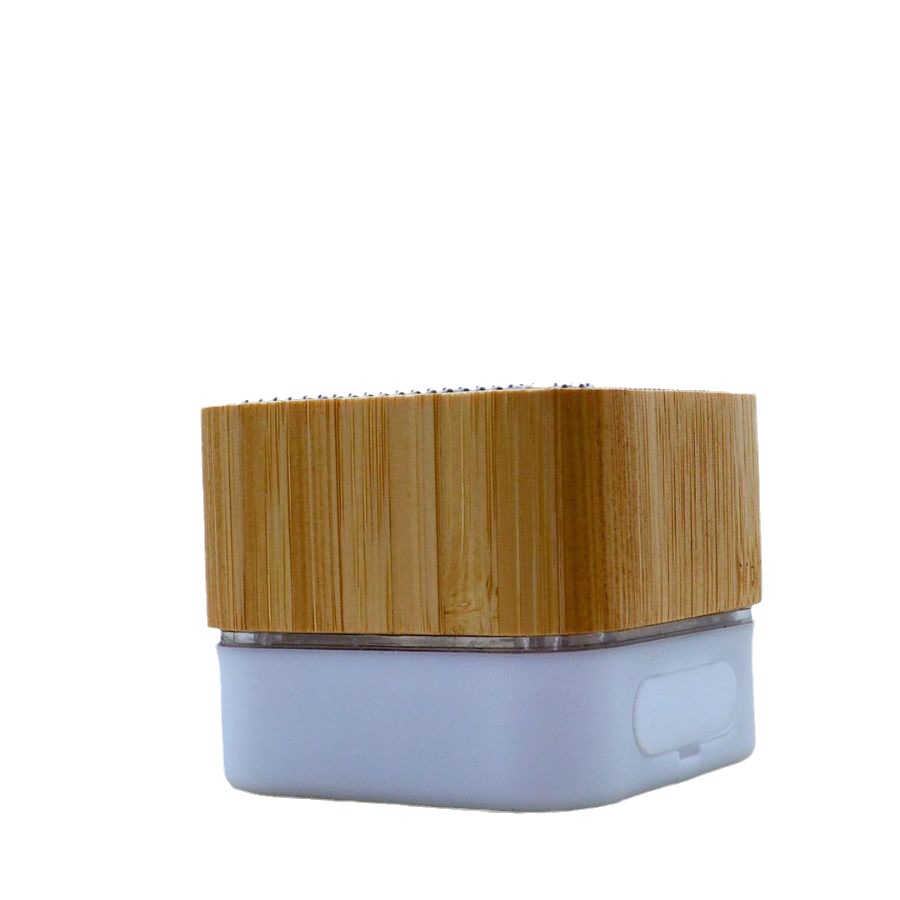 Mini haut-parleur Bluetooth sans fil en bois de bambou carré extérieur portable