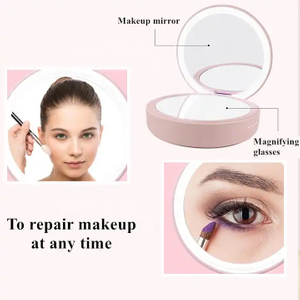 Miroir de maquillage mené par beauté rechargeable portative avec la banque de puissance de secours