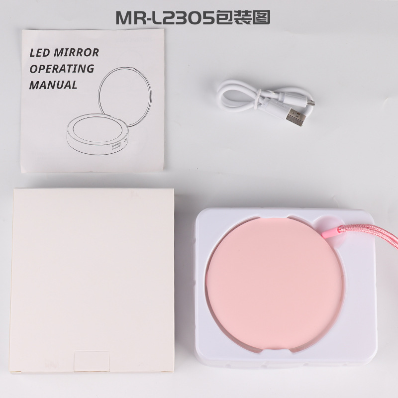 Miroir de maquillage mené par beauté rechargeable portative avec la banque de puissance de secours