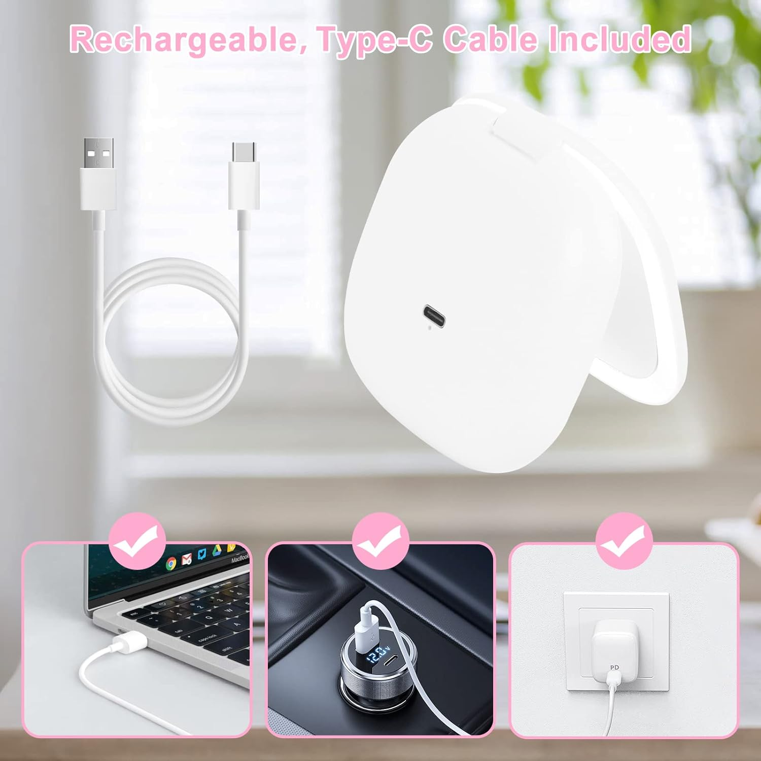 Mini lampe de miroir de maquillage à LED de poche portable pliable de voyage