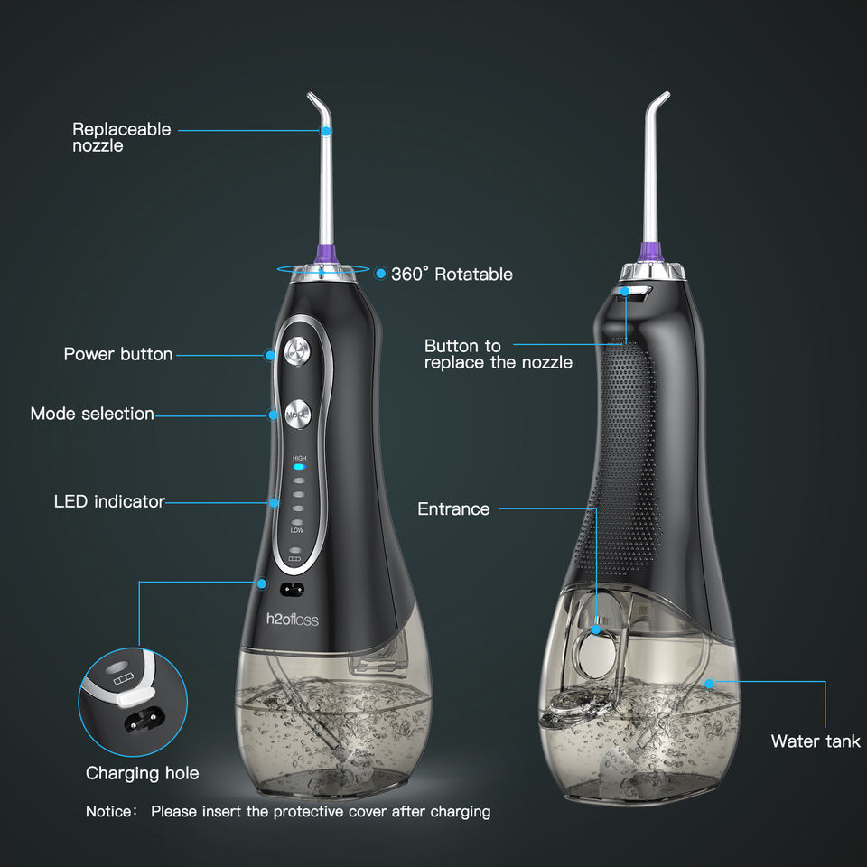 Nettoyeur de dents domestique, 5 Modes, Rechargeable, étanche, hydropulseur, 300ml