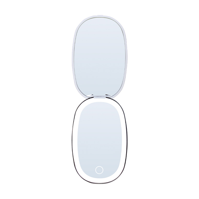 Miroir de maquillage cosmétique LED pliable de voyage, Portable, avec lumières