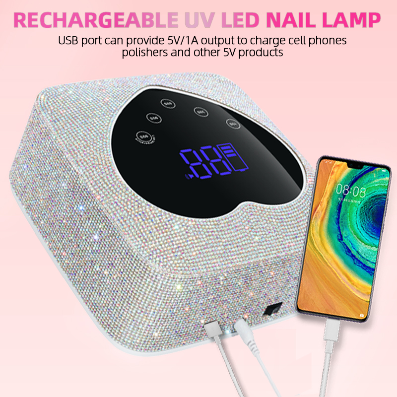 Lampe de séchage d'ongles en Gel UV LED sans fil rechargeable 72W