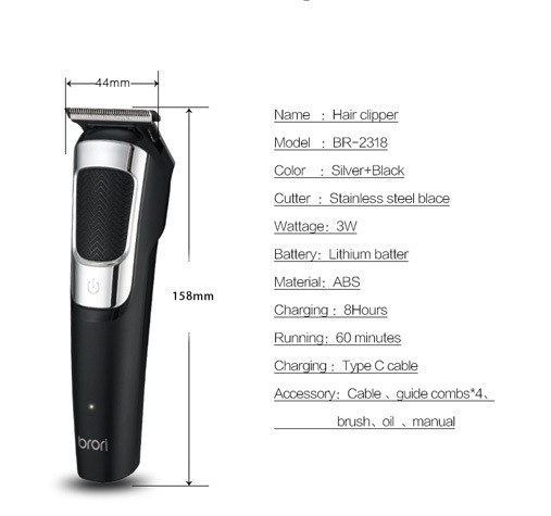 Ensemble de tondeuses et tondeuses à cheveux électriques en forme de T pour hommes