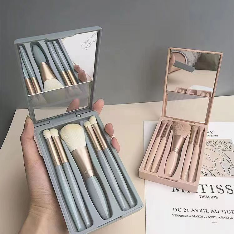 Ensemble de pinceaux de maquillage de voyage, vente en gros, OEM, 5 pièces, ombre à paupières pour le visage, beauté