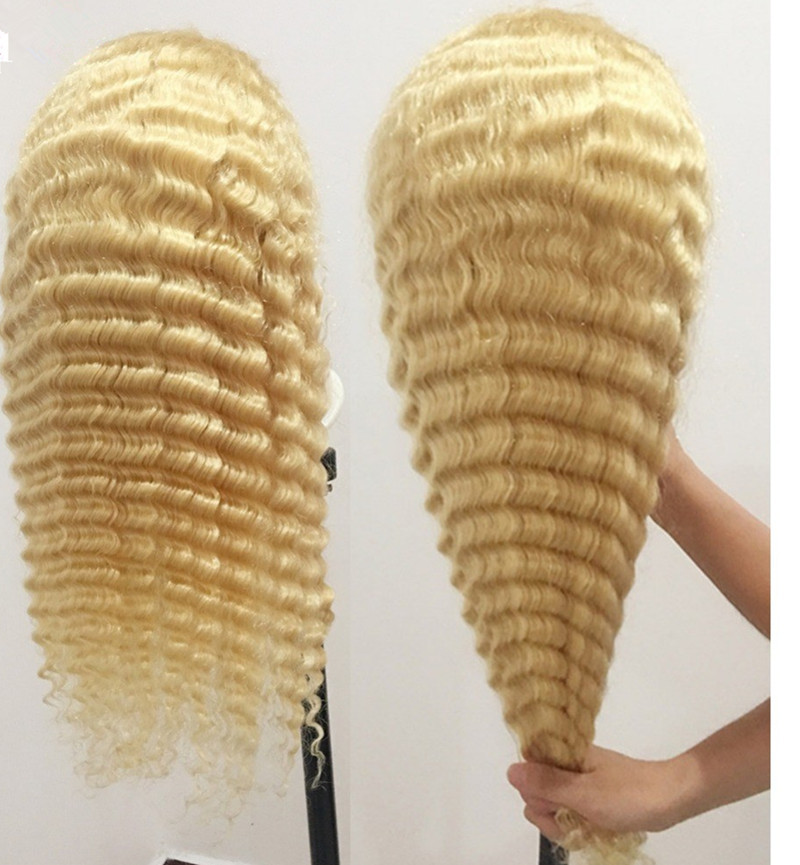 Perruques de cheveux humains avant en dentelle blonde 13X4 613 