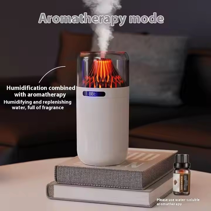 Mini humidificateur de flamme de volcan de jet muet multifonctionnel de ménage de voiture d'usb