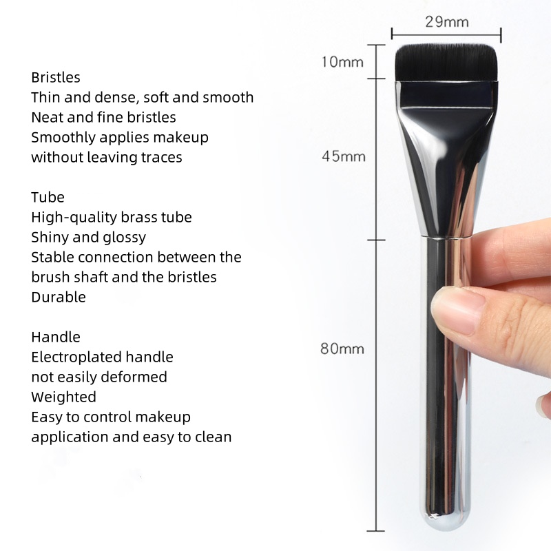 Pinceau de maquillage pour fond de teint à tête plate ultra fine