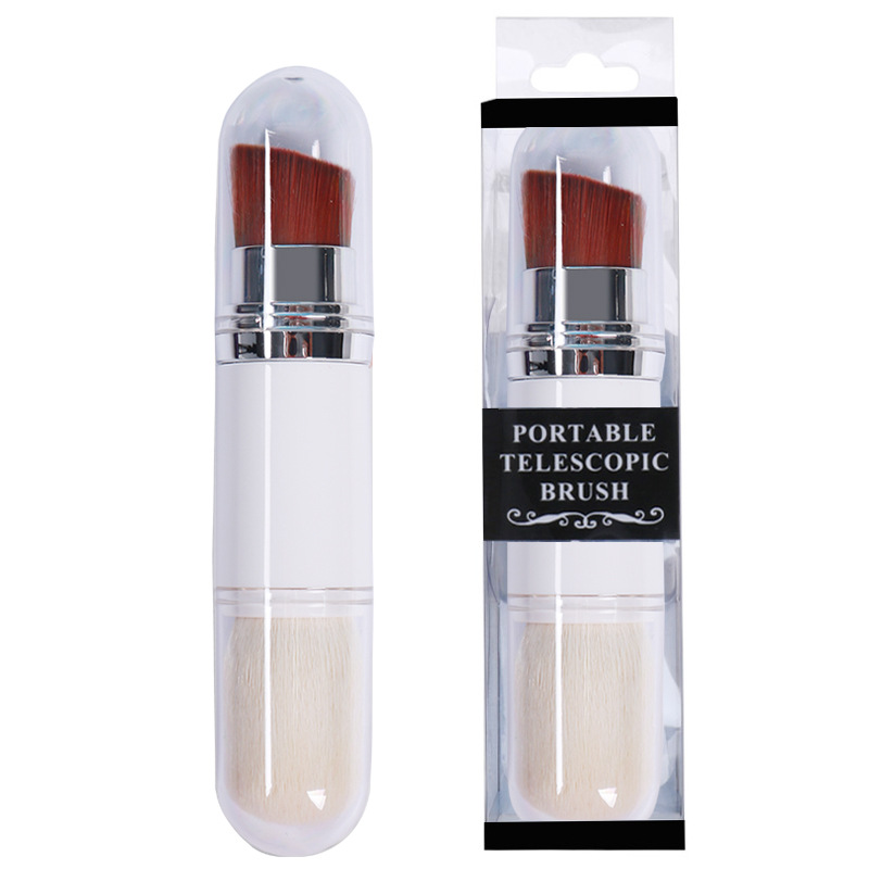 Outil de beauté portable, pinceau de maquillage pour fond de teint rétractable à double extrémité