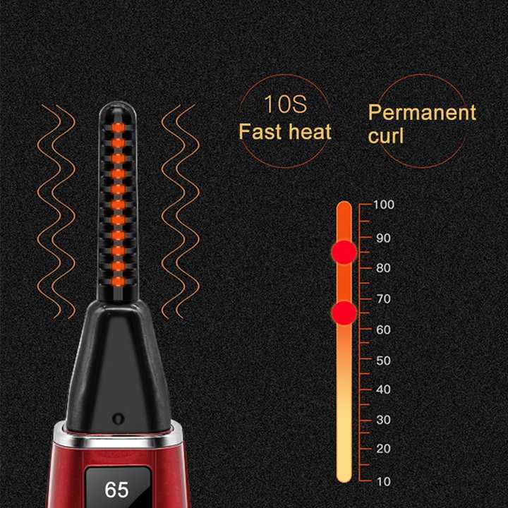 Mini recourbe-cils chauffant électrique rechargeable avec écran LCD