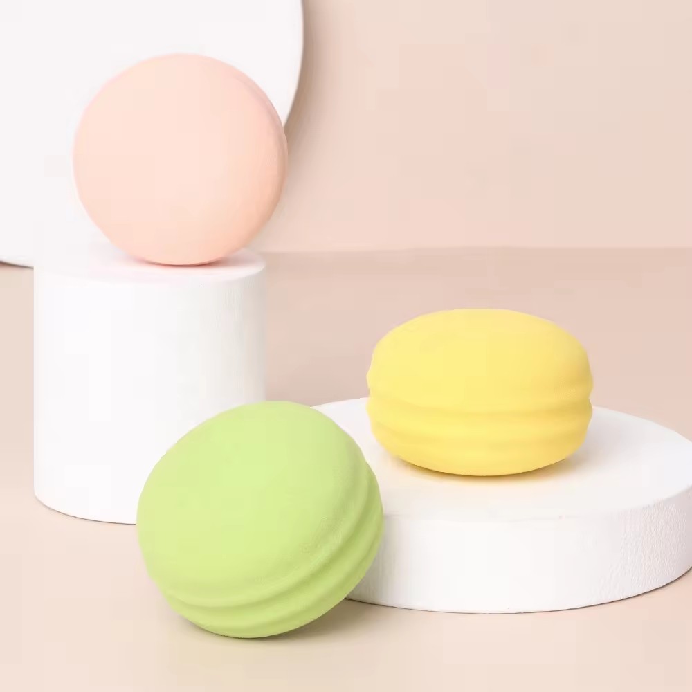 Gros houppette Macaron rond Mini oeufs de beauté