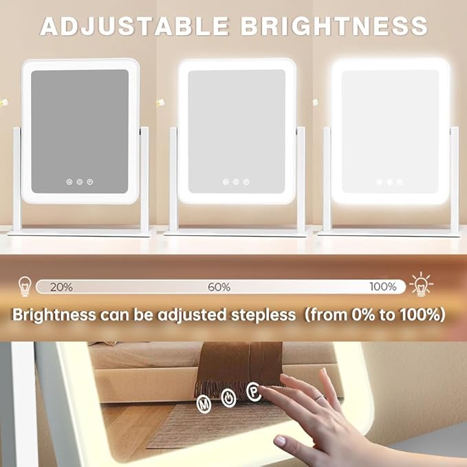 Miroir de courtoisie de bureau à LED de maquillage à contrôle tactile intelligent Hollywood avec lumières