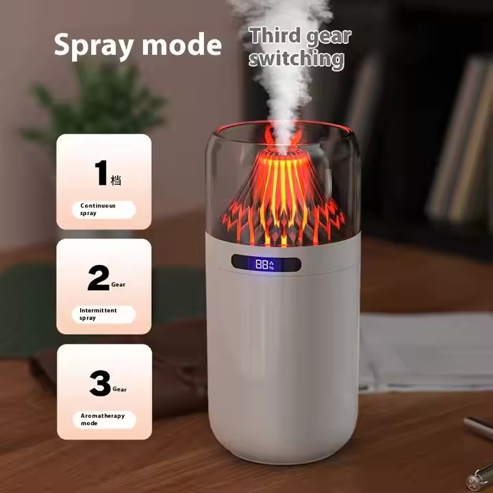 Mini humidificateur de flamme de volcan de jet muet multifonctionnel de ménage de voiture d'usb